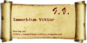 Immerblum Viktor névjegykártya